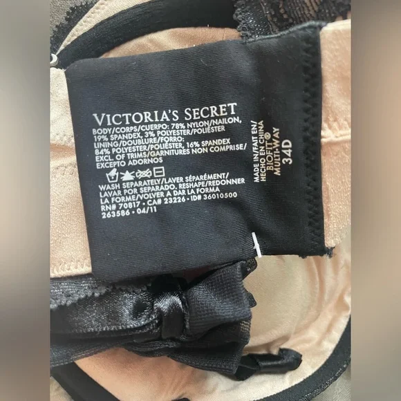 New Victoria’s Secret Biofit Women Bra Black Size 34D